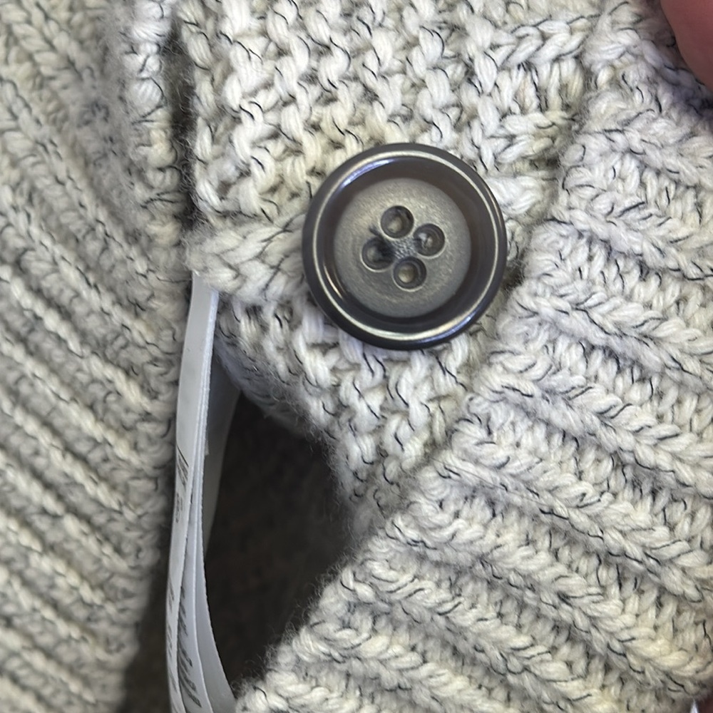 NWOT Banana Republic Gray Cardigan Sweater Shawl Collar - Picture 5 of 7
